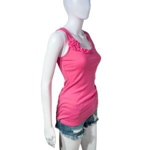 Old Navy Barbie Pink Floral Frill Tank
